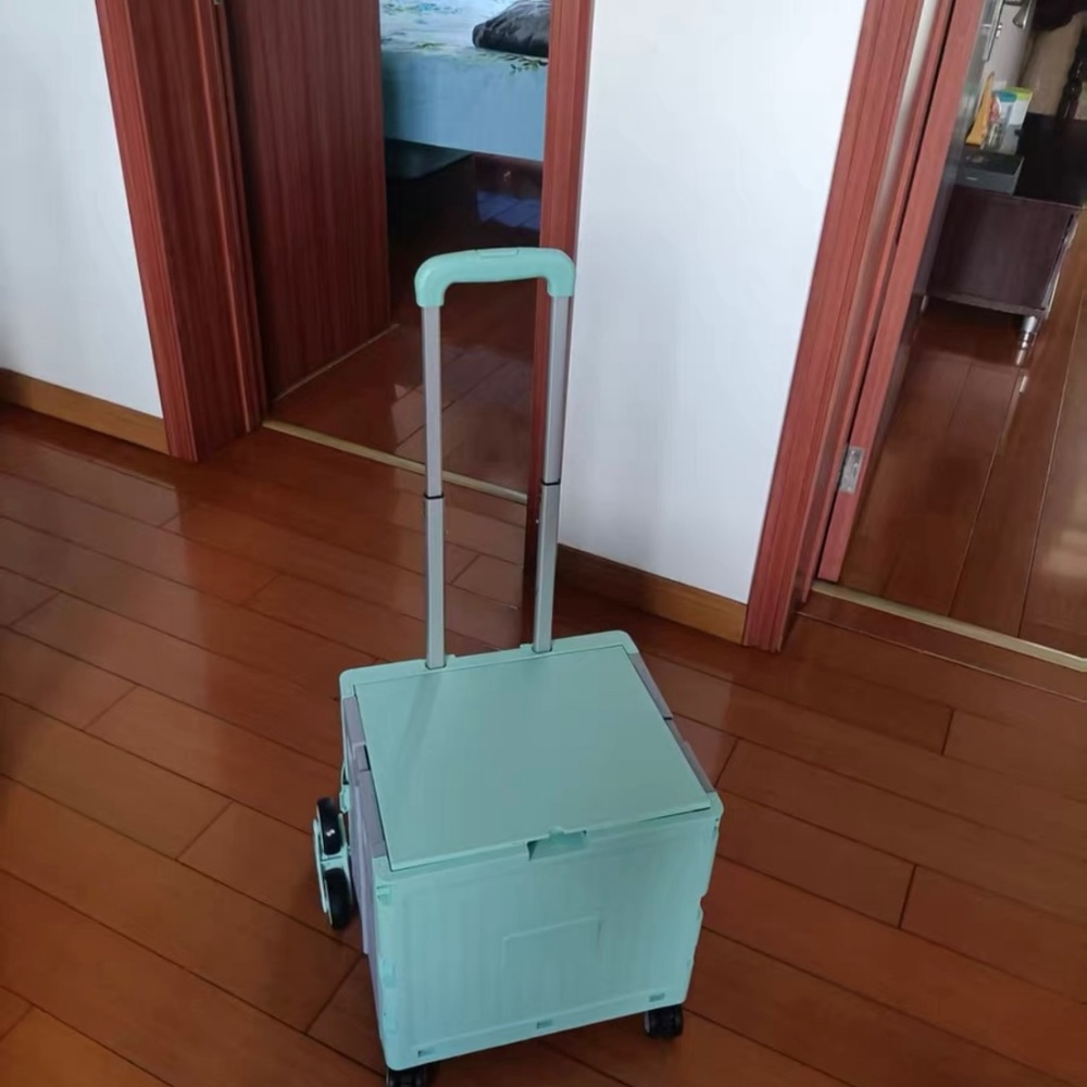 Foldable Utility Cart with Stair Climbing Wheels, Collapsible Rolling